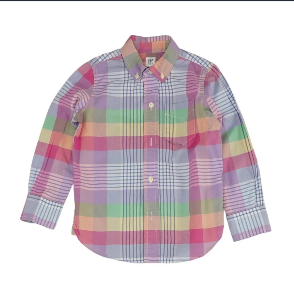 Baby GAP Multi Plaid Long Sleeve Button Down Size 3T